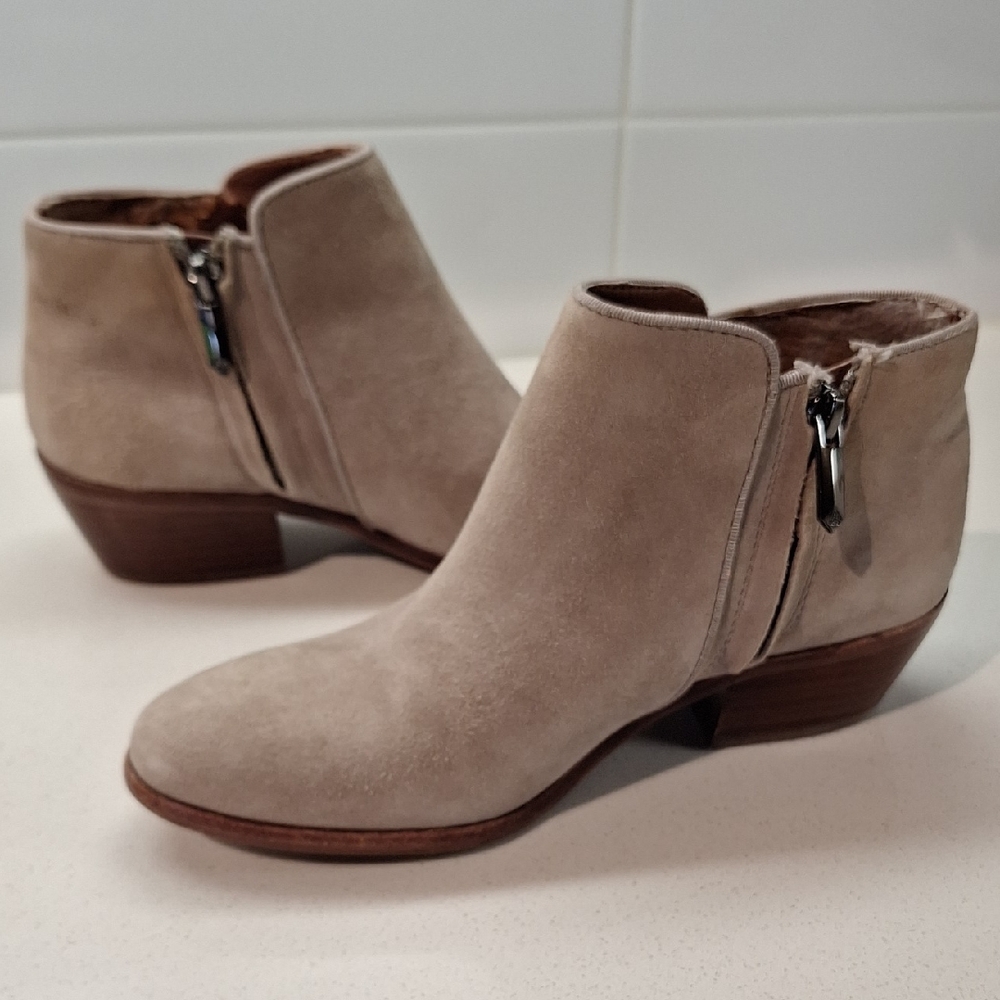 Sam Edelman Grey Putty Suede Ankle Boots